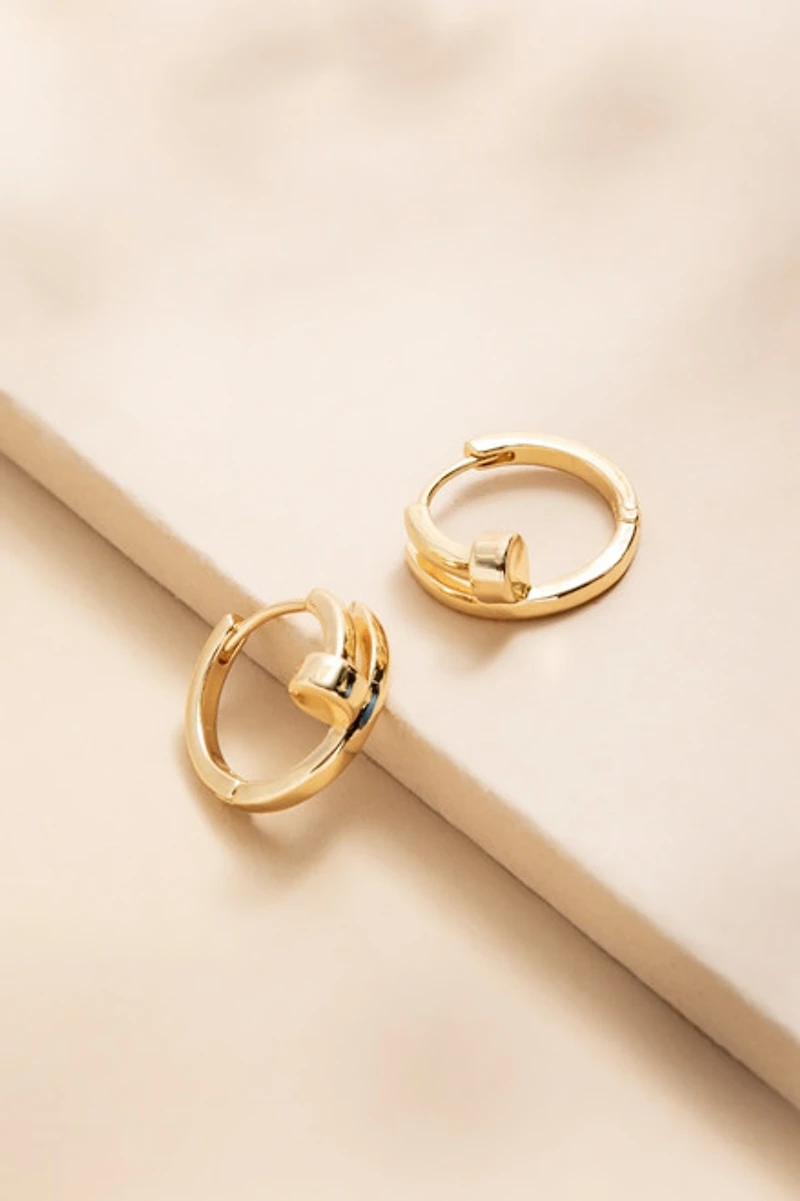 Joanna Gold Wrapped Nail Huggie Earrings