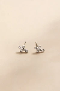 Patricia Crystal Cross Stud Earrings