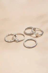 Madeline Mix Style Silver Ring Set