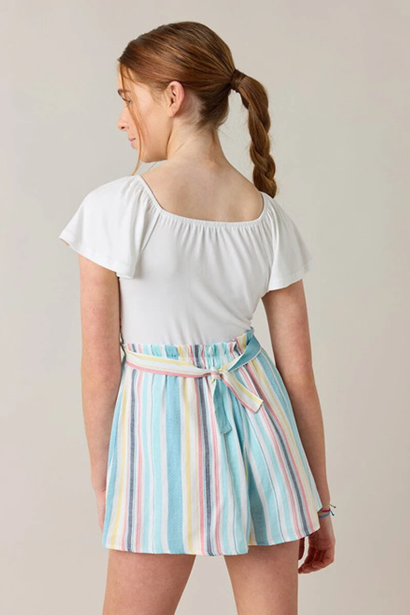 Hello Franki Multicolor Short Sleeve Smocked Romper for girls