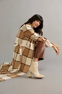 Maricela Long Plaid Coat