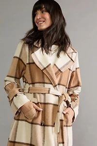 Maricela Long Plaid Coat