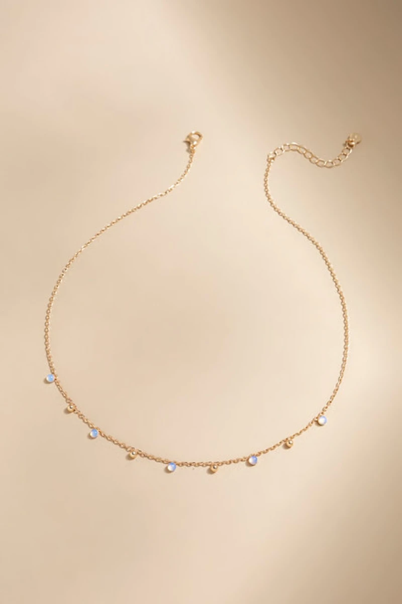 Moonstone Station Carded Necklace