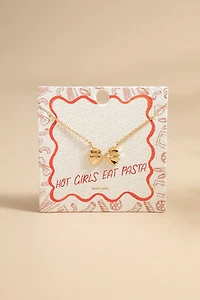 Hot Girls Eat Pasta Carded Pendant Necklace