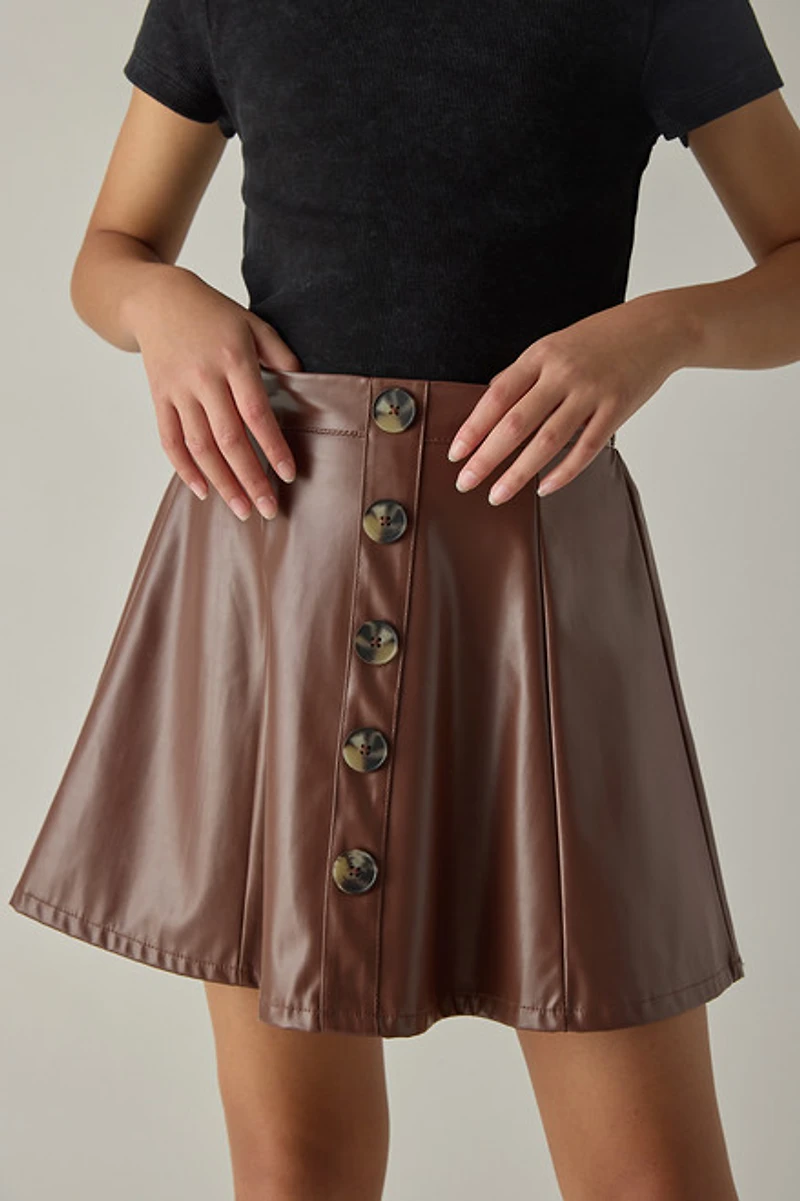 Hello Franki Faux Leather Skirt for girls