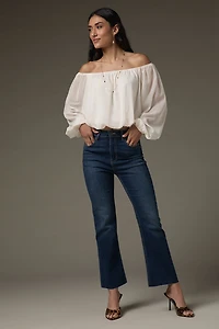 Carolyn Off Shoulder Lurex Striped Blouse