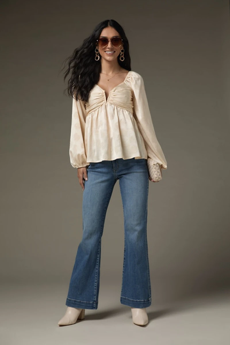Hazel Satin Floral Tie Back Blouse