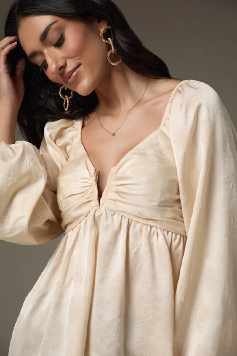 Hazel Satin Floral Tie Back Blouse