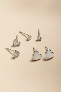 Angela Mixed Heart Earring Set