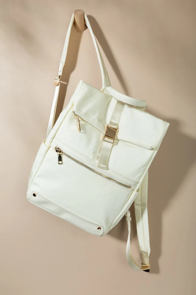 Francesca’s collections Wendi Nylon Buckle Flap Backpack Francesca Everyday Backpack - Stylish Daily Bag for Women  main image 2