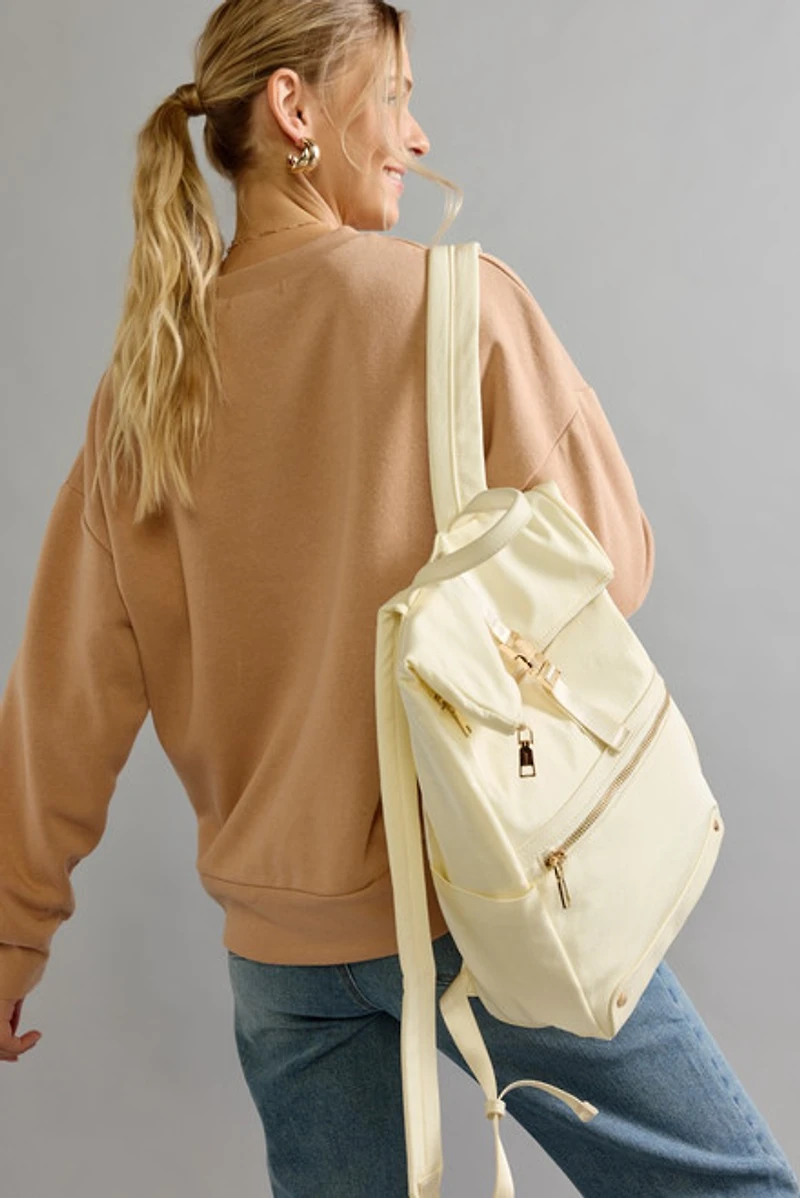 Wendi Nylon Buckle Flap Backpack