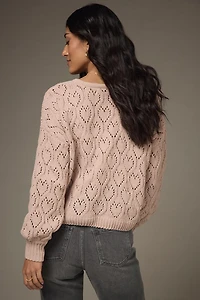 Vivian Heart Pointelle Pullover Sweater