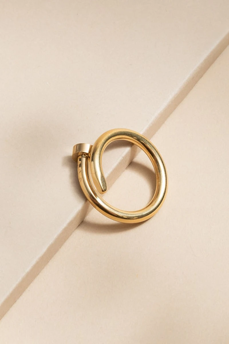 Candice Wrapped Nail Gold Carded Ring