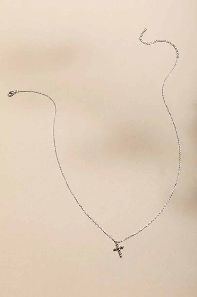 Gabrielle Beaded Cross Pendant Necklace