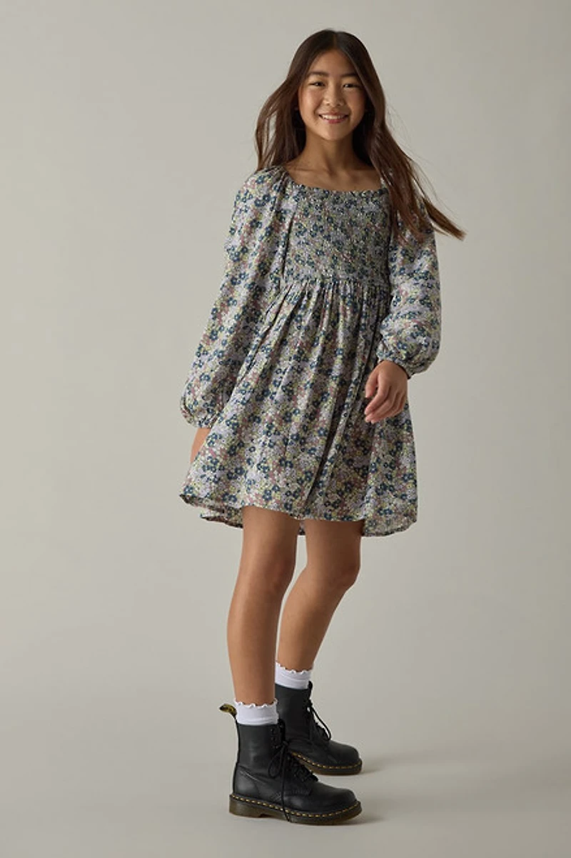 Hello Franki Long Sleeve Ditsy Floral Dress for girls