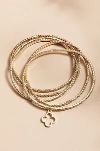 Sue Clover Charm Cupchain Stretch Bracelet Set