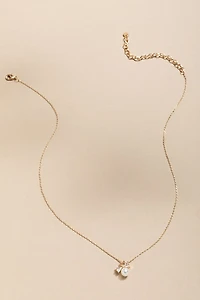Laurie Crystal Bow With Pearl Pendant Necklace