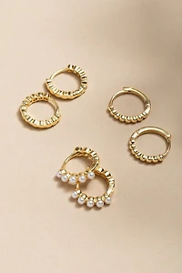 Nola Pearl And Gold Earring Set