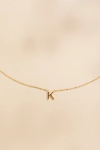 K Mini Initial Stainless Steel Pendant Necklace