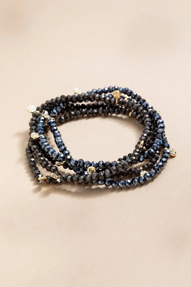 Dixie Disc Charm Beaded Bracelet Set