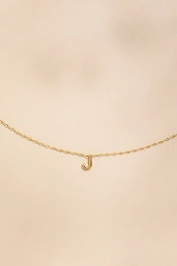 J Mini Initial Stainless Steel Pendant Necklace