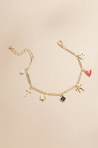 Jenny Mixed Charm Icon Gold Bracelet