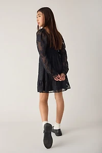 Hello Franki Long Sleeve Jacquard Dress for girls