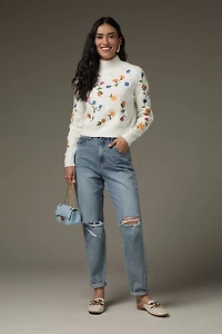 Abigail Floral Embroidered Pullover Sweater