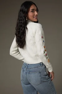 Abigail Floral Embroidered Pullover Sweater