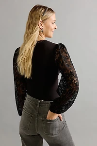 Vanessa Lace Sleeve V Neck Bodysuit