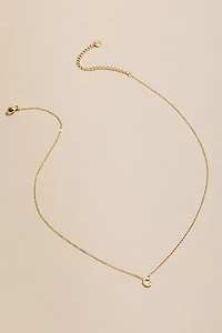 C Mini Initial Stainless Steel Pendant Necklace