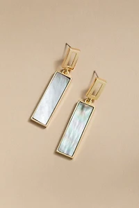 Cathy Abalone Long Bar Drop Earrings