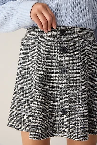 Hello Franki Button Front Tweed Skirt for girls