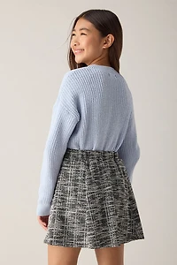 Hello Franki Button Front Tweed Skirt for girls