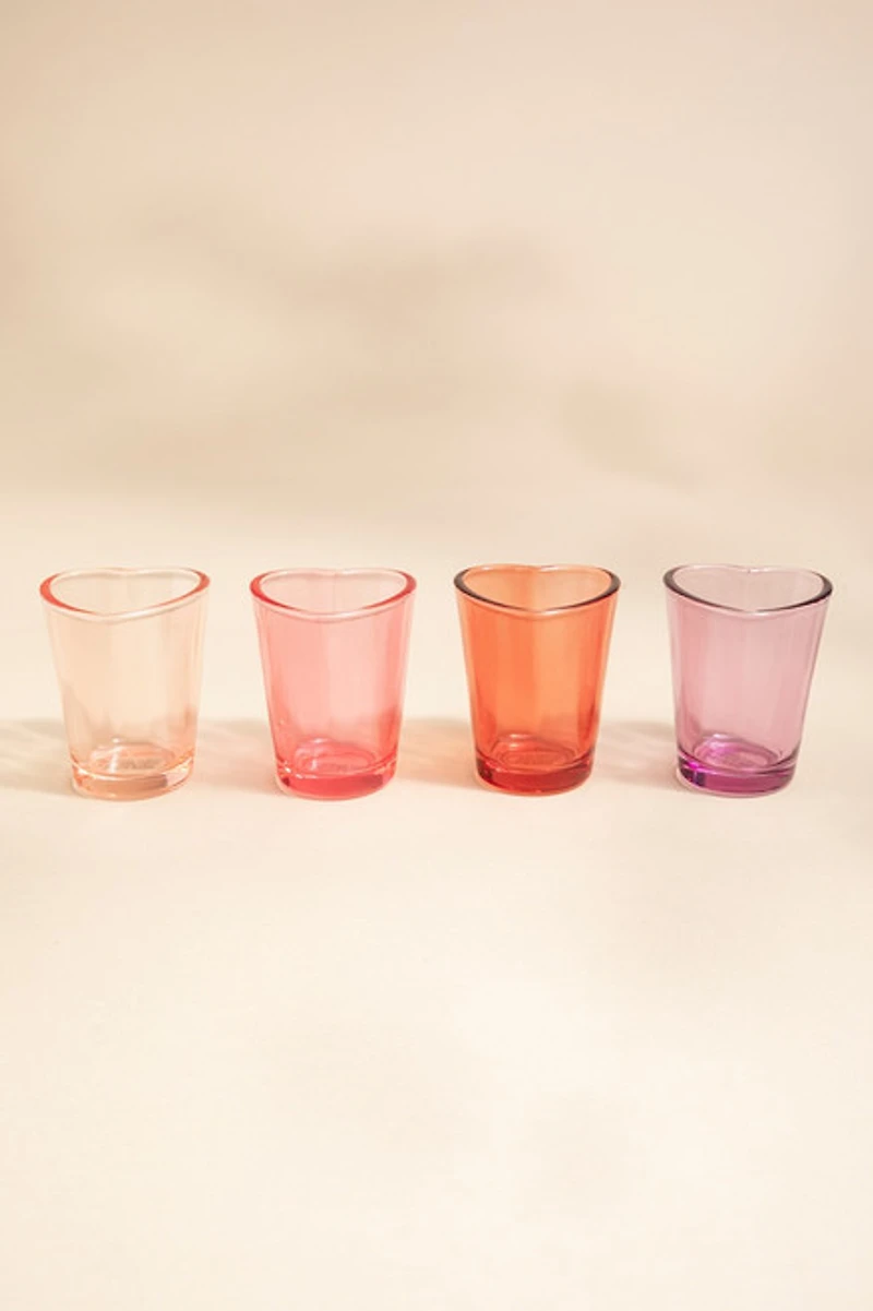 Colleen Heart Shaped Shot Glass Set