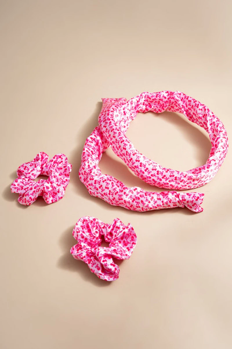 Tina Cherry Pattern Heatless Hair Curler Bow