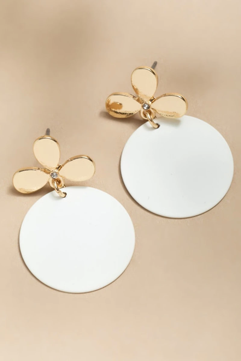 Jessie Large Matte Circle And Gold Drop Earrings