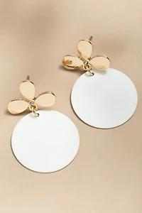 Jessie Large Matte Circle And Gold Drop Earrings