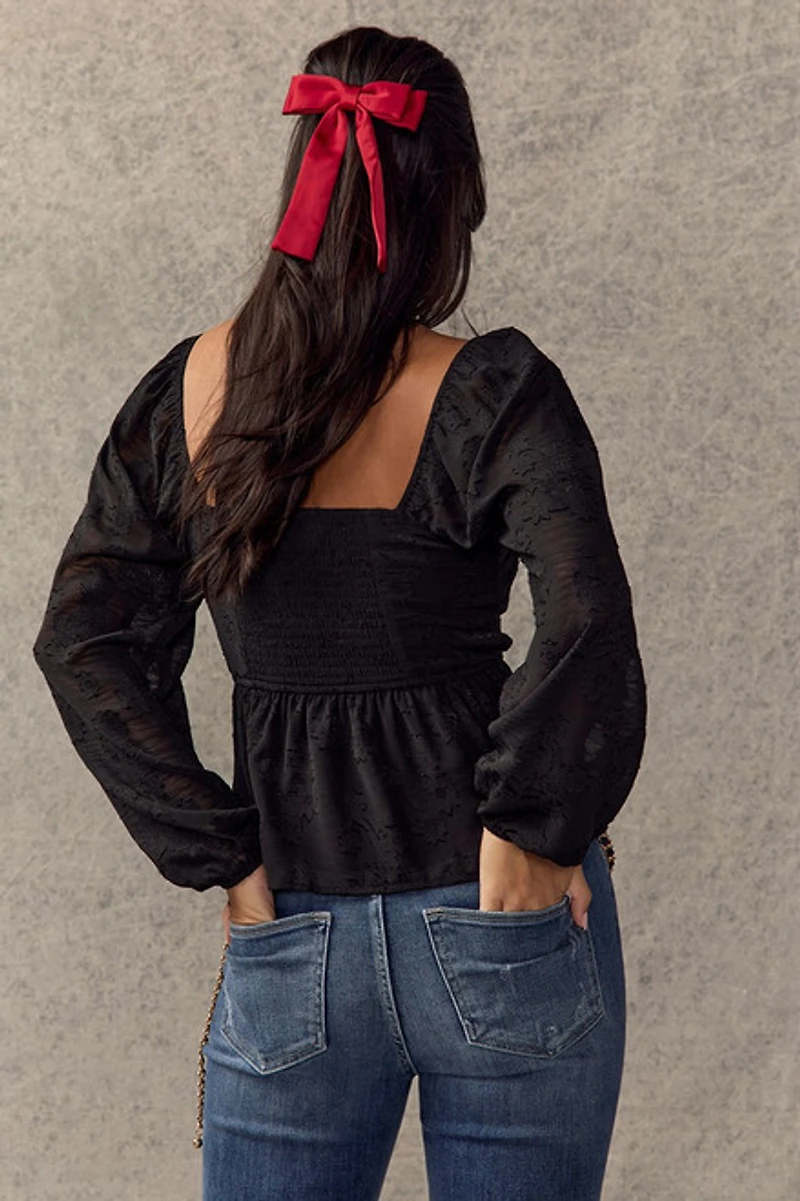 Hillary Lace Corset Long Sleeve Blouse
