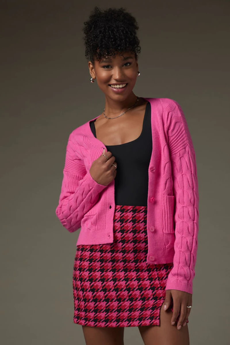 Alisha Cable Knit Short Cardigan