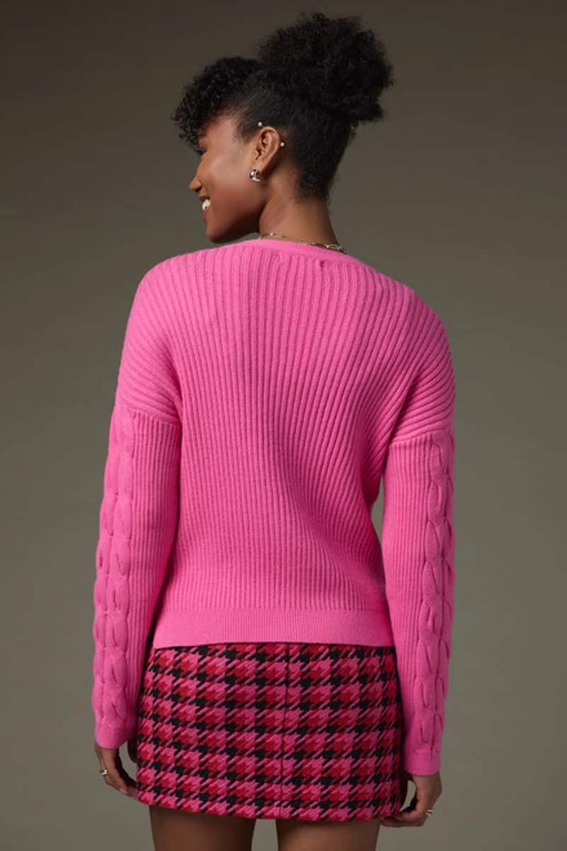 Alisha Cable Knit Short Cardigan