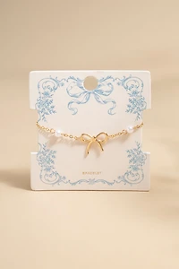 Jacquelyn Bow With Pearls Carded Bracelet