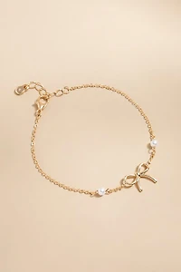 Jacquelyn Bow With Pearls Carded Bracelet