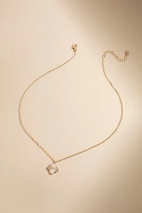 Floral Clover Pendant Carded Necklace