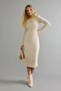 Sandy Crewneck Rib Knit Midi Dress