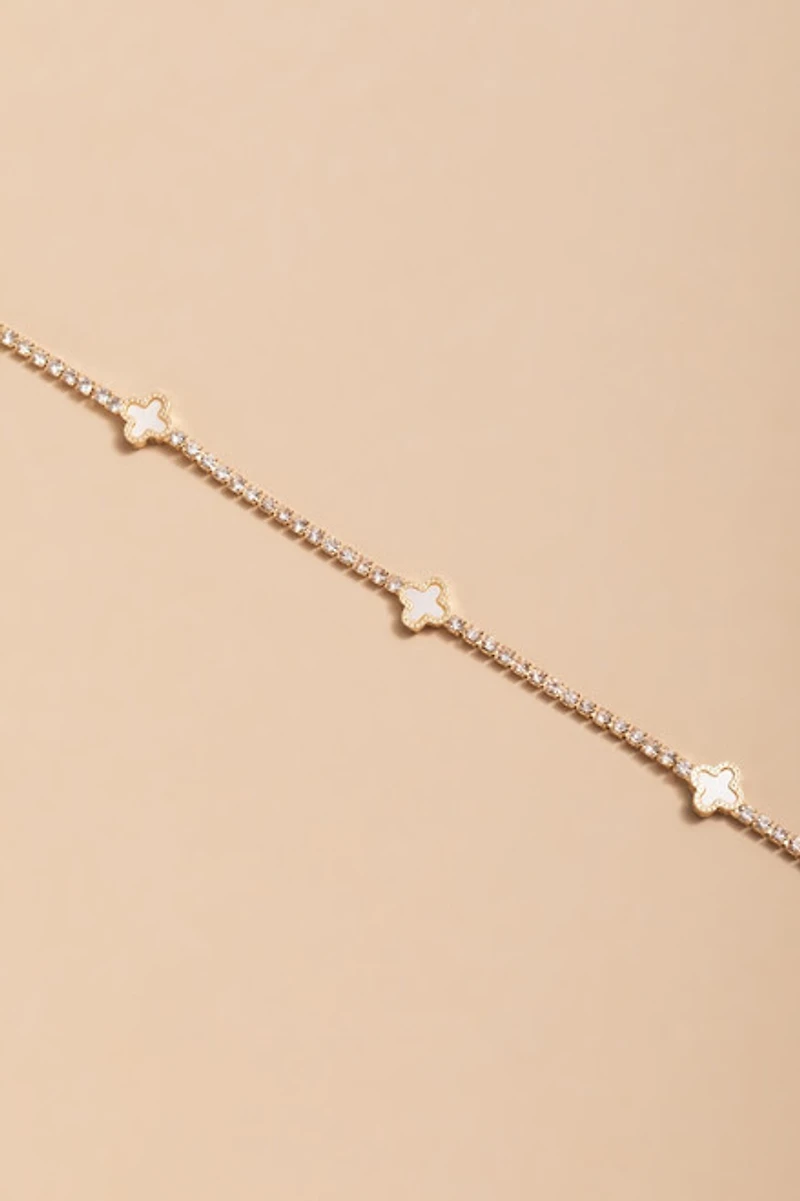 Diane Pave Clover Station Necklace