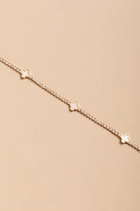 Diane Pave Clover Station Necklace