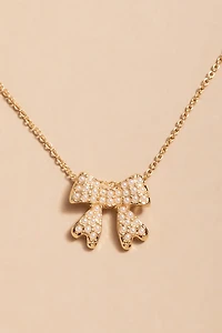 Rossane Pave Bow Pendant Necklace