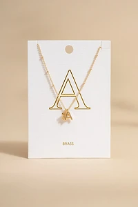 Golden Initial Charm Dual Pendant Necklace
