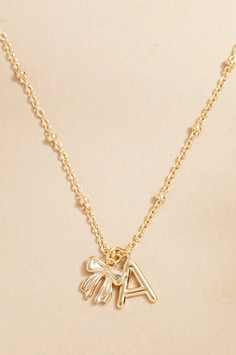Golden Initial Charm Dual Pendant Necklace
